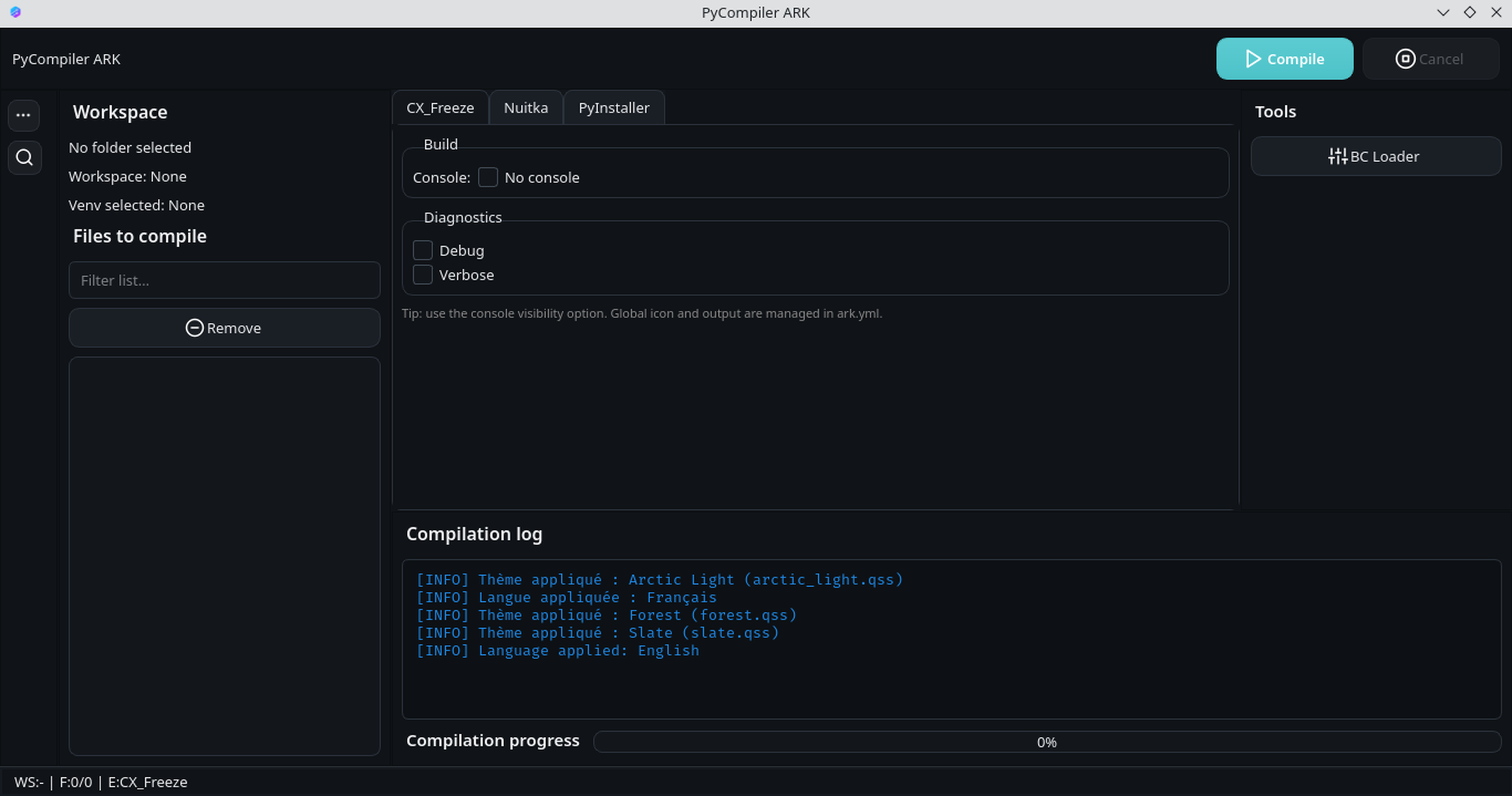 PyCompiler ARK interface preview